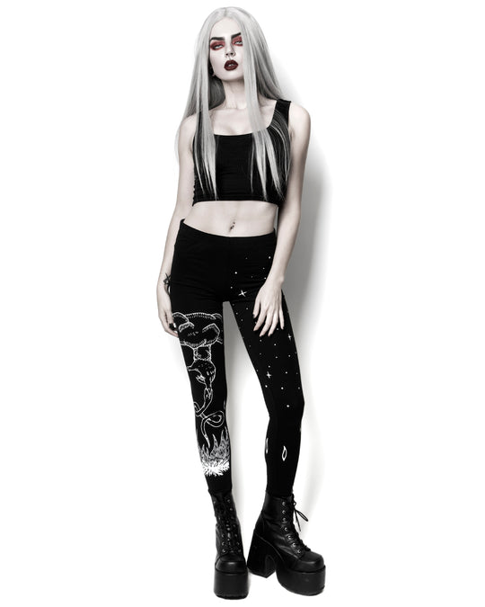 Godbane Leggings - Vegan UPF 50+ Protection Dark Academia Goth Yoga Activewear Occult Witchy Leisurewear
