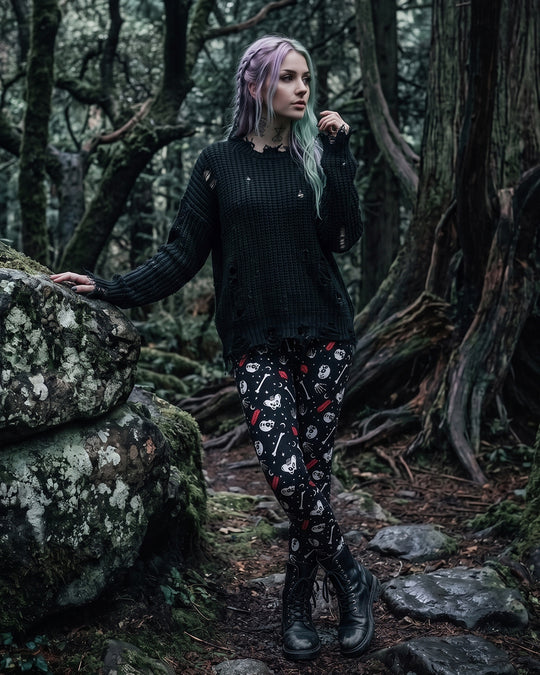 Skulls & Crystals Yoga Leggings