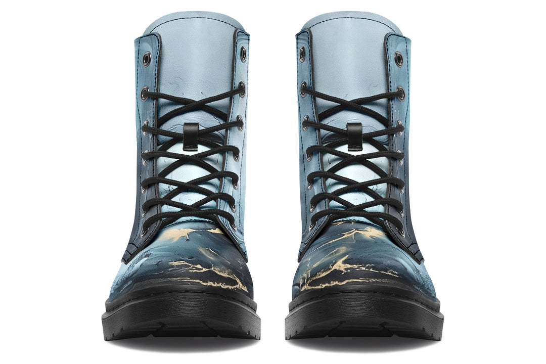 Abyss Flow Boots - Vegan Leather Doc-Style Boots with Durable Stitched on Soles