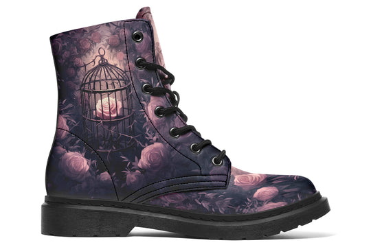 All Alone Boots - Vegan Leather Doc-Style Boots with Durable Stitched on Soles