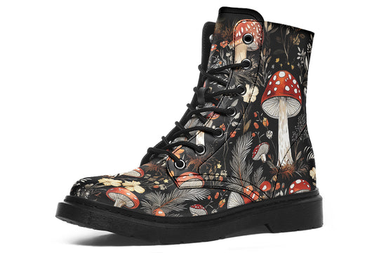 Amanita Boots - Vegan Leather Doc-Style Boots with Durable Stitched on Soles