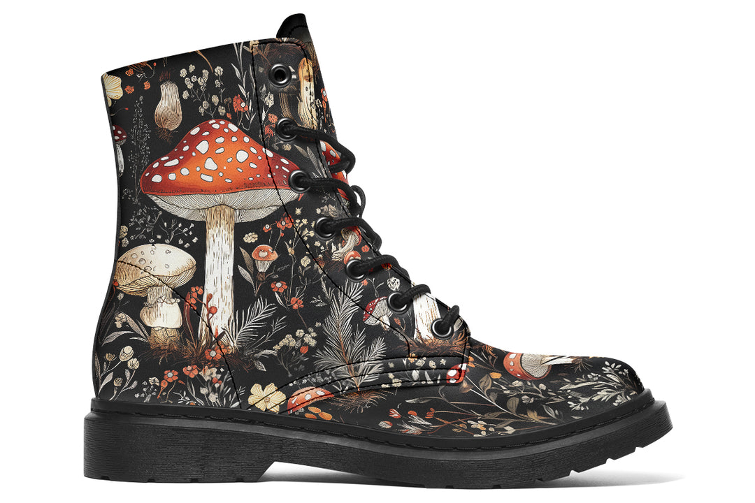 Amanita Boots - Vegan Leather Doc-Style Boots with Durable Stitched on Soles