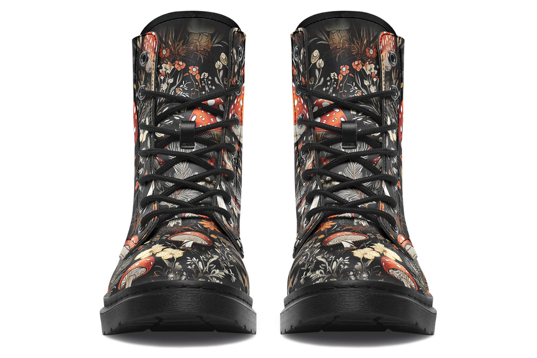 Amanita Boots - Vegan Leather Doc-Style Boots with Durable Stitched on Soles