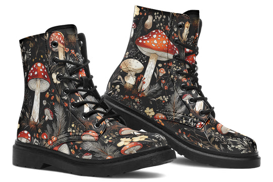 Amanita Boots - Vegan Leather Doc-Style Boots with Durable Stitched on Soles