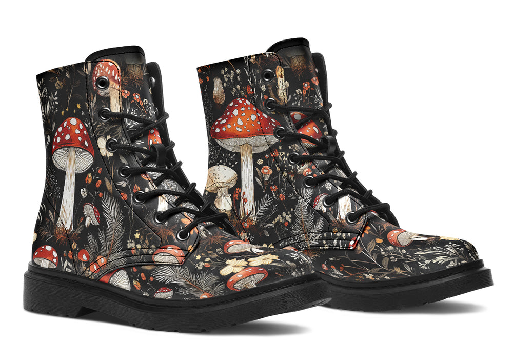 Amanita Boots - Vegan Leather Doc-Style Boots with Durable Stitched on Soles