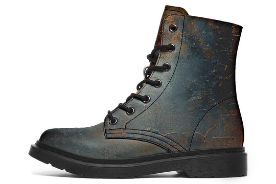 Amber Slate Boots - Vegan Leather Doc-Style Boots with Durable Stitched on Soles