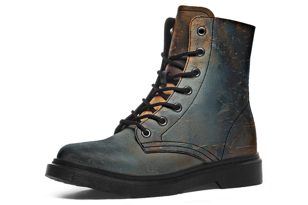 Amber Slate Boots - Vegan Leather Doc-Style Boots with Durable Stitched on Soles