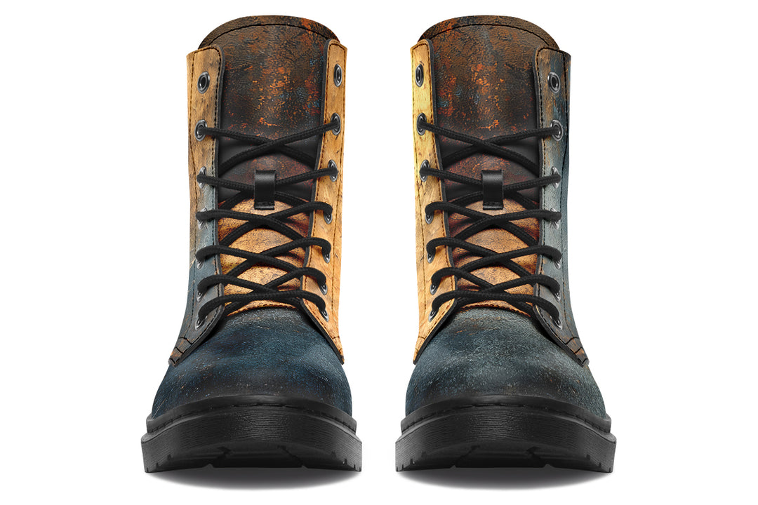 Amber Slate Boots - Vegan Leather Doc-Style Boots with Durable Stitched on Soles