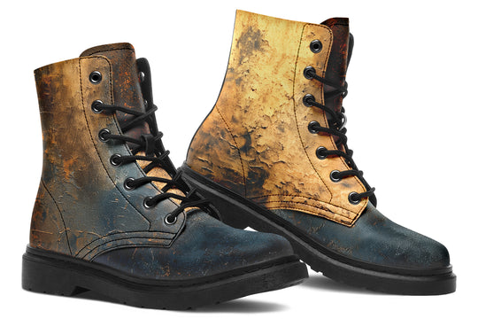 Amber Slate Boots - Vegan Leather Doc-Style Boots with Durable Stitched on Soles