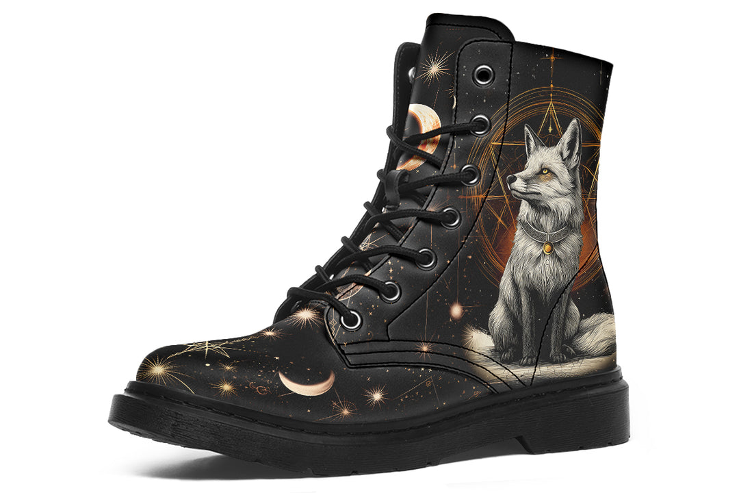 Astral Fox Boots - Vegan Leather Doc-Style Boots with Durable Stitched on Soles