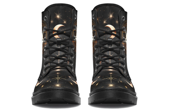 Astral Fox Boots - Vegan Leather Doc-Style Boots with Durable Stitched on Soles