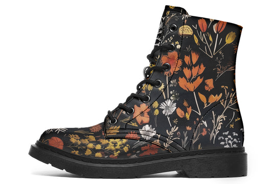 Autumn Reverie Boots - Vegan Leather Doc-Style Boots with Durable Stitched on Soles