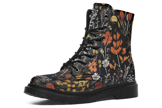 Autumn Reverie Boots - Vegan Leather Doc-Style Boots with Durable Stitched on Soles