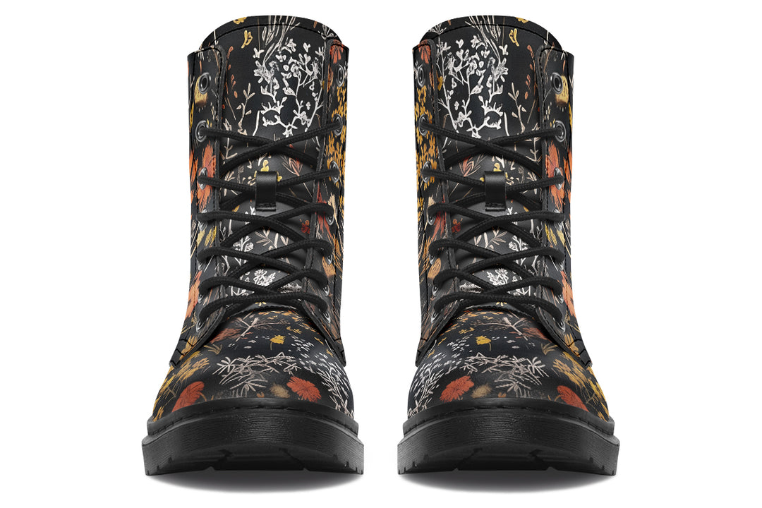 Autumn Reverie Boots - Vegan Leather Doc-Style Boots with Durable Stitched on Soles