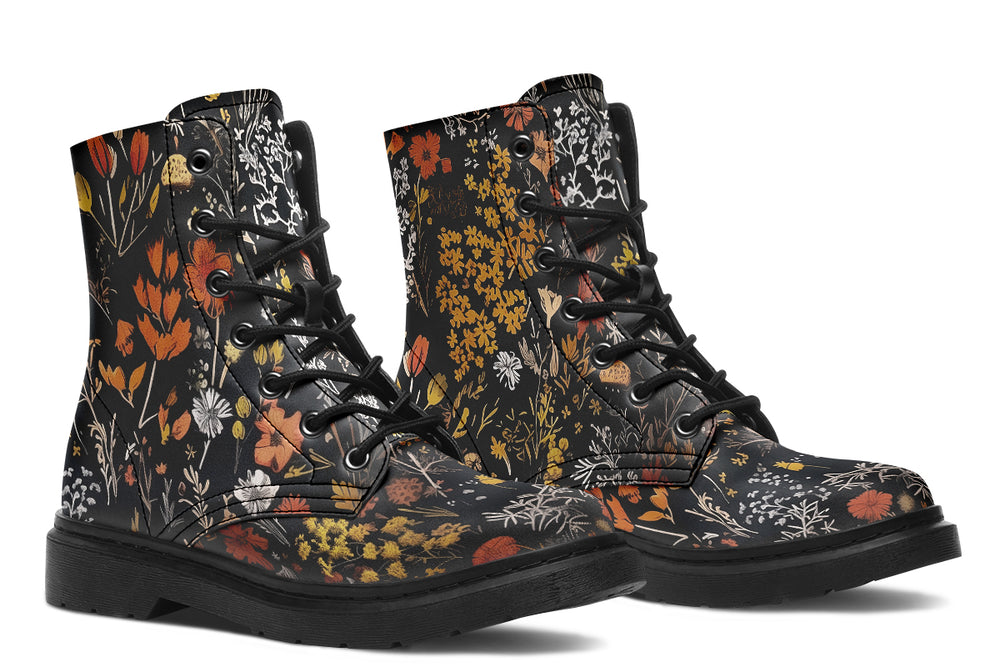 Autumn Reverie Boots - Vegan Leather Doc-Style Boots with Durable Stitched on Soles