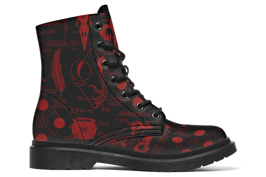 Blood Raven Study Boots - Vegan Leather Doc-Style Boots with Durable Stitched on Soles