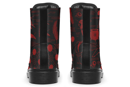 Blood Raven Study Boots - Vegan Leather Doc-Style Boots with Durable Stitched on Soles