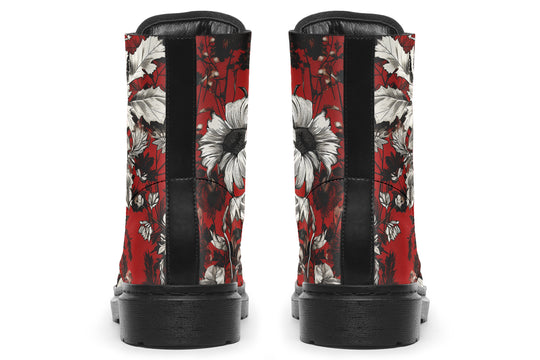 Bloodflower Boots - Vegan Leather Doc-Style Boots with Durable Stitched on Soles