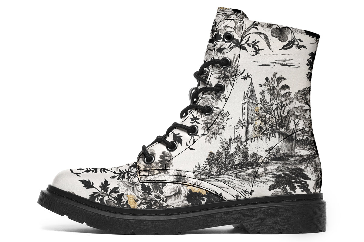 Sti Rogue Castle in Bloom Boots - Vegan Leather Doc-Style Boots with Durable Sti ...