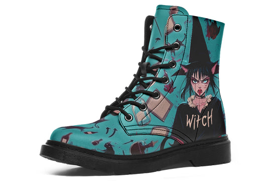 Cat Lady Boots - Vegan Leather Doc-Style Boots with Durable Stitched on Soles