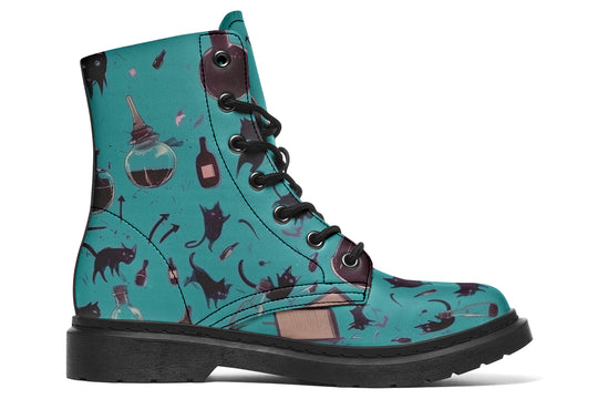 Cat Lady Boots - Vegan Leather Doc-Style Boots with Durable Stitched on Soles