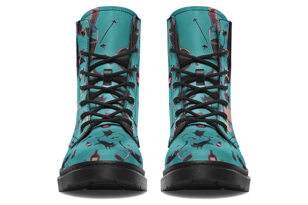 Cat Lady Boots - Vegan Leather Doc-Style Boots with Durable Stitched on Soles