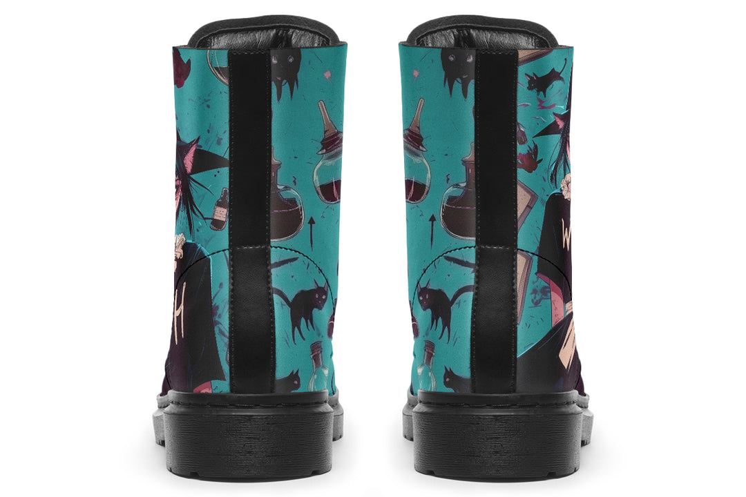 Cat Lady Boots - Vegan Leather Doc-Style Boots with Durable Stitched on Soles