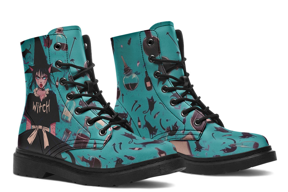 Cat Lady Boots - Vegan Leather Doc-Style Boots with Durable Stitched on Soles
