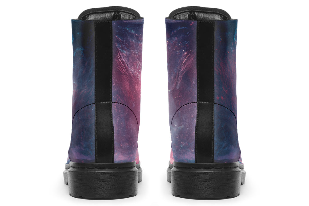 Celestial Crystal Boots - Vegan Leather Doc-Style Boots with Durable Stitched on Soles