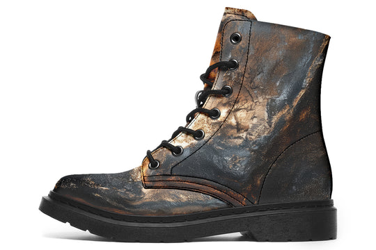 Charred Ore Boots - Vegan Leather Doc-Style Boots with Durable Stitched on Soles