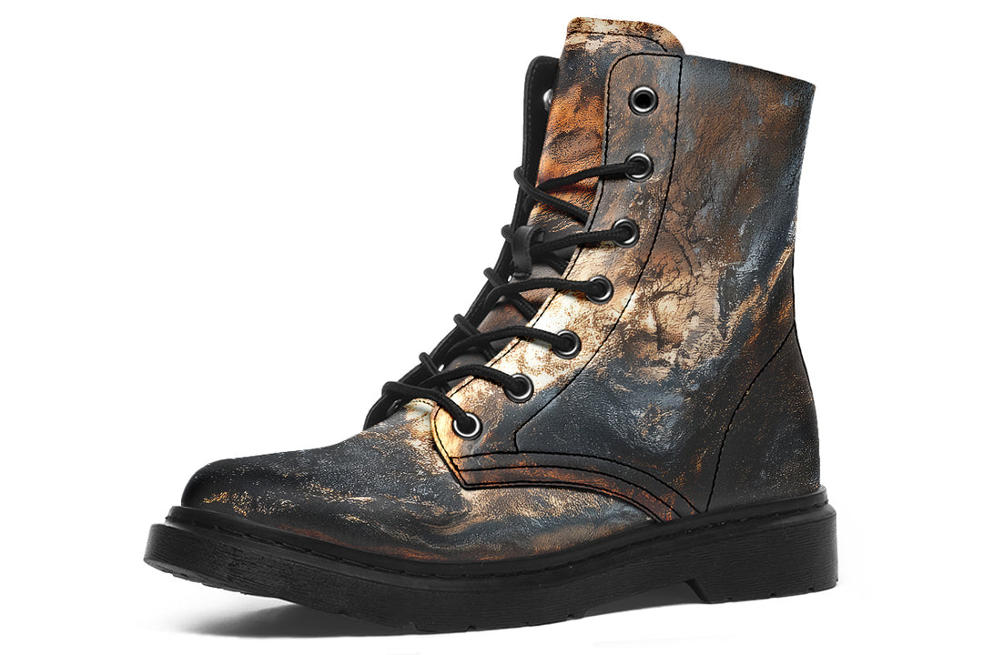 Charred Ore Boots - Vegan Leather Doc-Style Boots with Durable Stitched on Soles