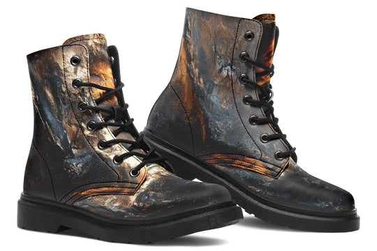 Charred Ore Boots - Vegan Leather Doc-Style Boots with Durable Stitched on Soles