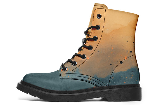 Charred Steel Boots - Vegan Leather Doc-Style Boots with Durable Stitched on Soles