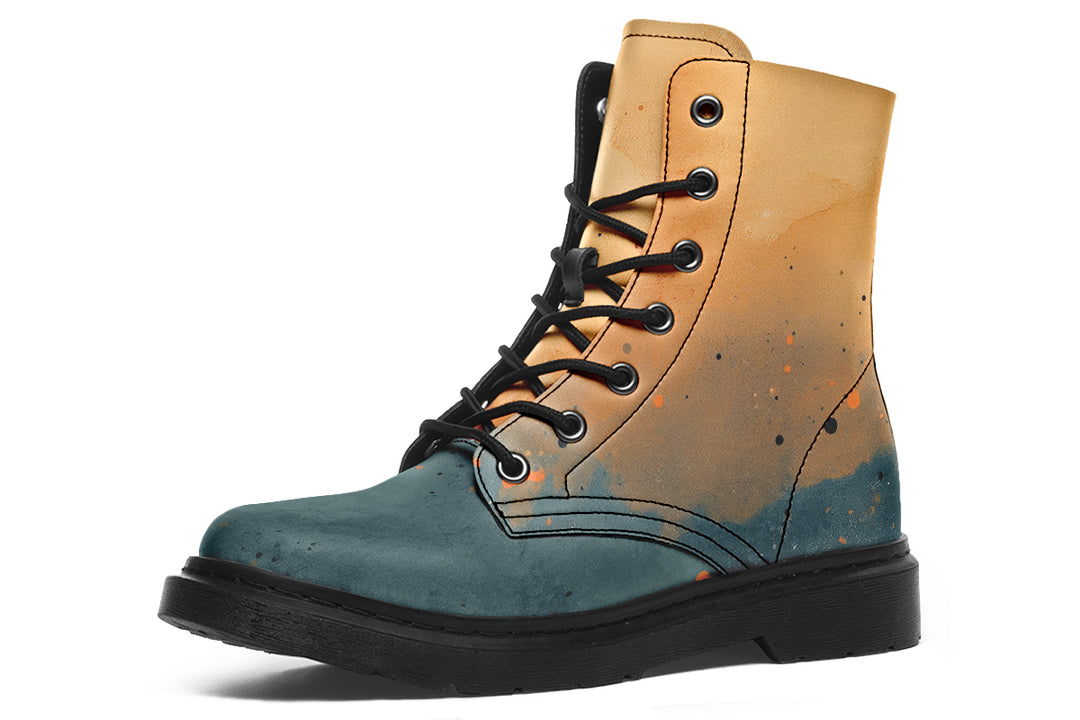 Charred Steel Boots - Vegan Leather Doc-Style Boots with Durable Stitched on Soles