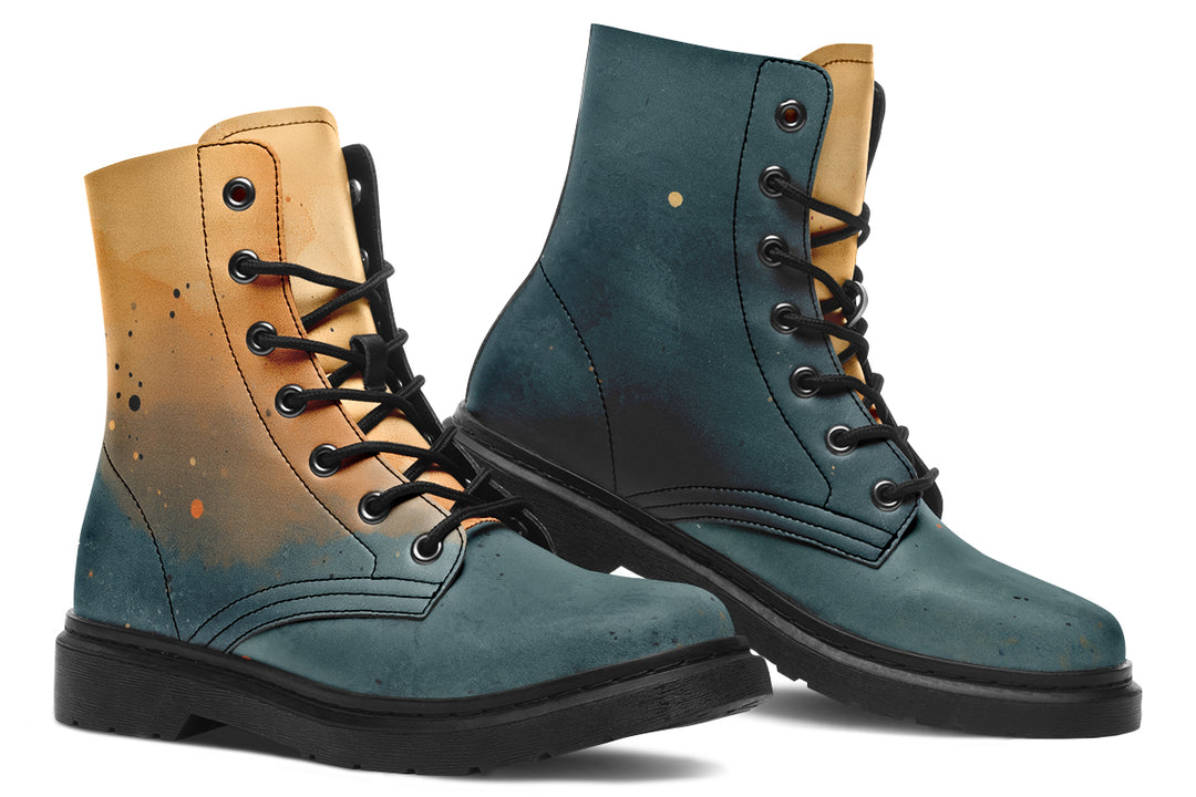 Charred Steel Boots - Vegan Leather Doc-Style Boots with Durable Stitched on Soles