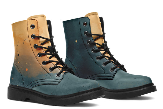 Charred Steel Boots - Vegan Leather Doc-Style Boots with Durable Stitched on Soles