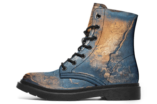 Cobalt Ore Boots - Vegan Leather Doc-Style Boots with Durable Stitched on Soles