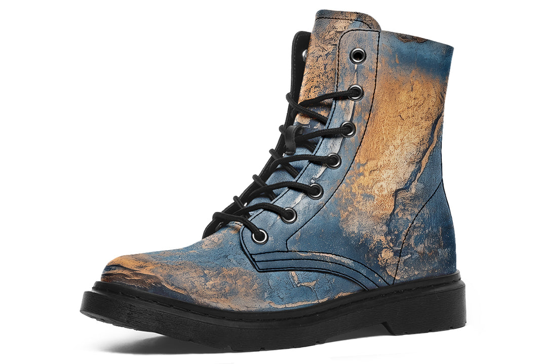 Cobalt Ore Boots - Vegan Leather Doc-Style Boots with Durable Stitched on Soles