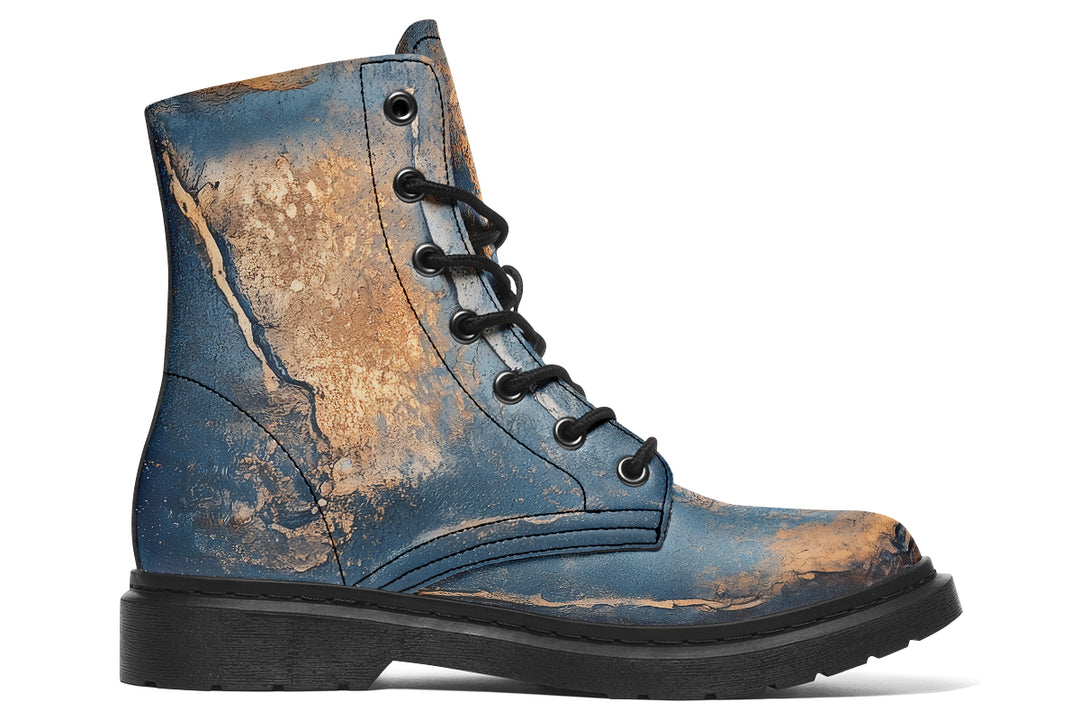 Cobalt Ore Boots - Vegan Leather Doc-Style Boots with Durable Stitched on Soles