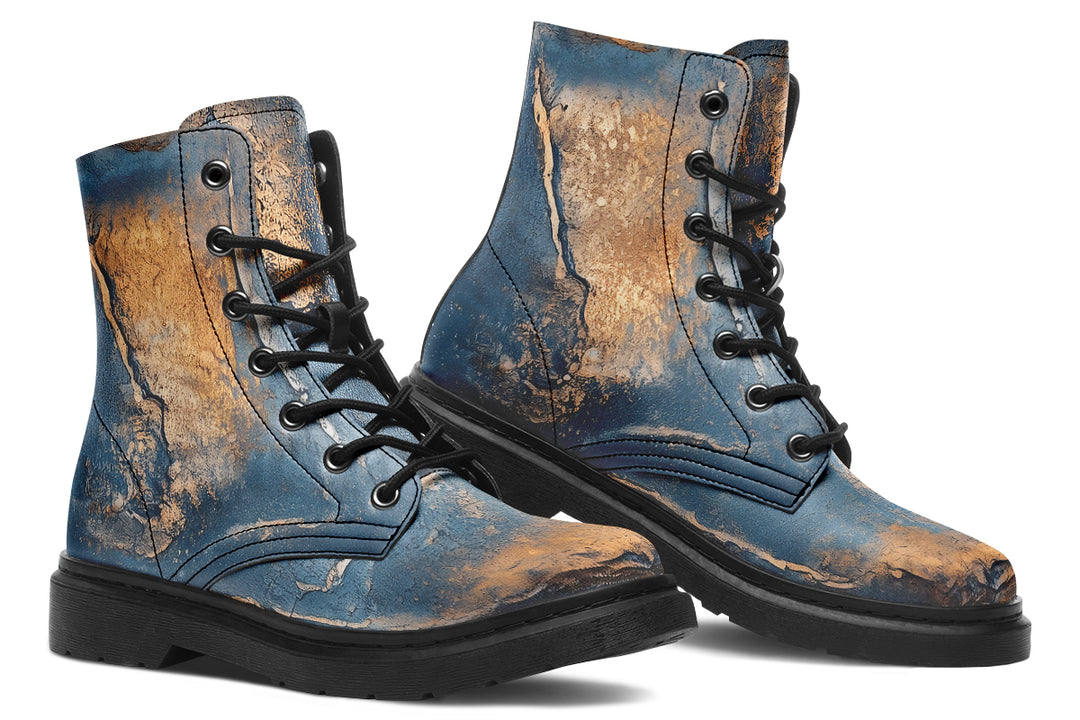 Cobalt Ore Boots - Vegan Leather Doc-Style Boots with Durable Stitched on Soles