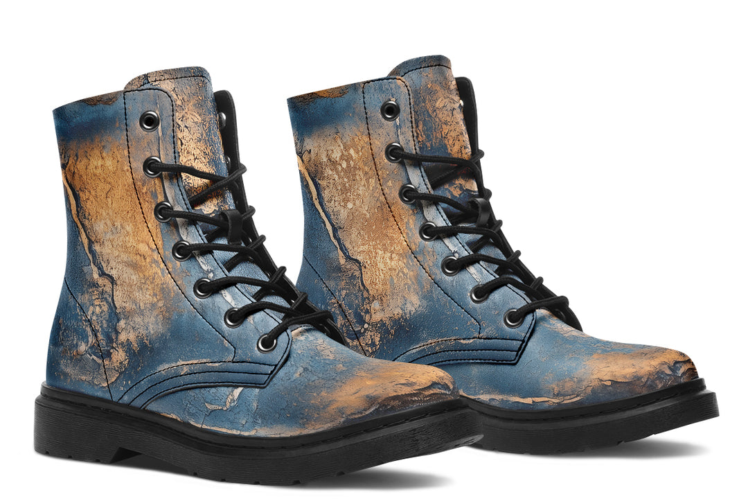 Cobalt Ore Boots - Vegan Leather Doc-Style Boots with Durable Stitched on Soles