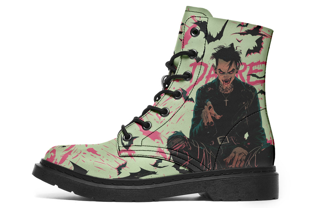 Dare Boots - Vegan Leather Doc-Style Boots with Durable Stitched on Soles