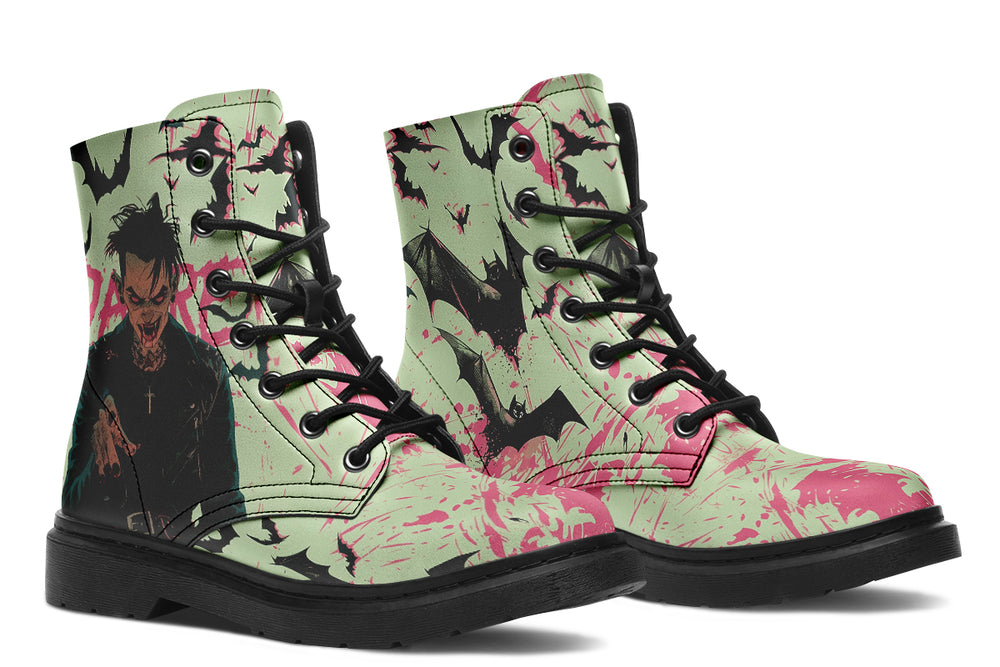 Dare Boots - Vegan Leather Doc-Style Boots with Durable Stitched on Soles