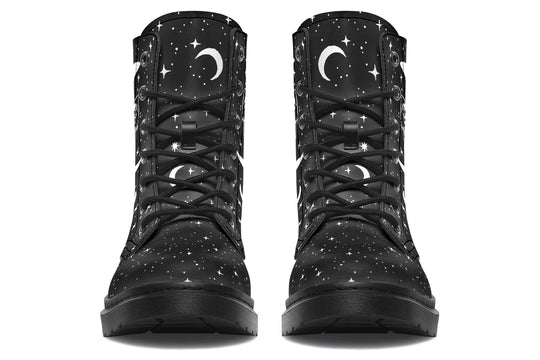 Death Tarot Boots - Vegan Leather Doc-Style Boots with Durable Stitched on Soles