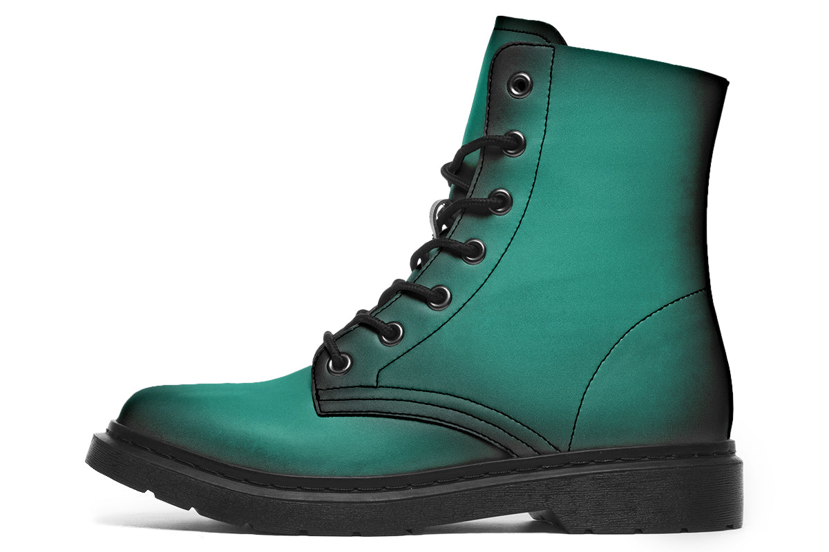 Enchanted Emerald Boots - Vegan Leather Doc-Style Boots with Durable S ...