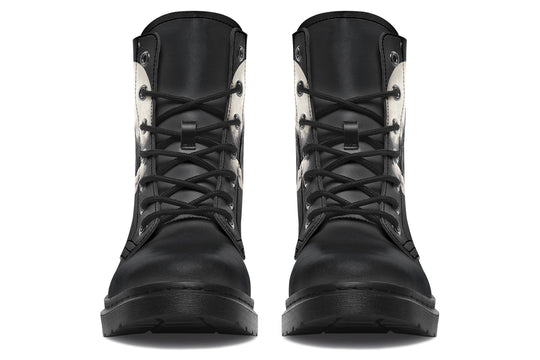 Doom Raven Boots - Vegan Leather Doc-Style Boots with Durable Stitched on Soles