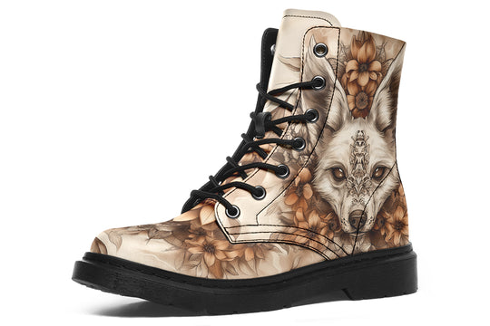 Dreadfang Mandala Boots - Vegan Leather Doc-Style Boots with Durable Stitched on Soles