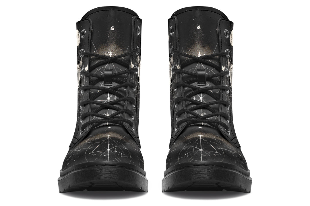 Eclipse Cat Boots - Vegan Leather Doc-Style Boots with Durable Stitched on Soles