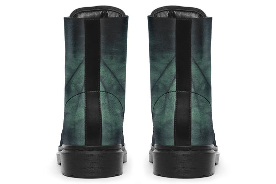 Emerald Fog Boots - Vegan Leather Doc-Style Boots with Durable Stitched on Soles