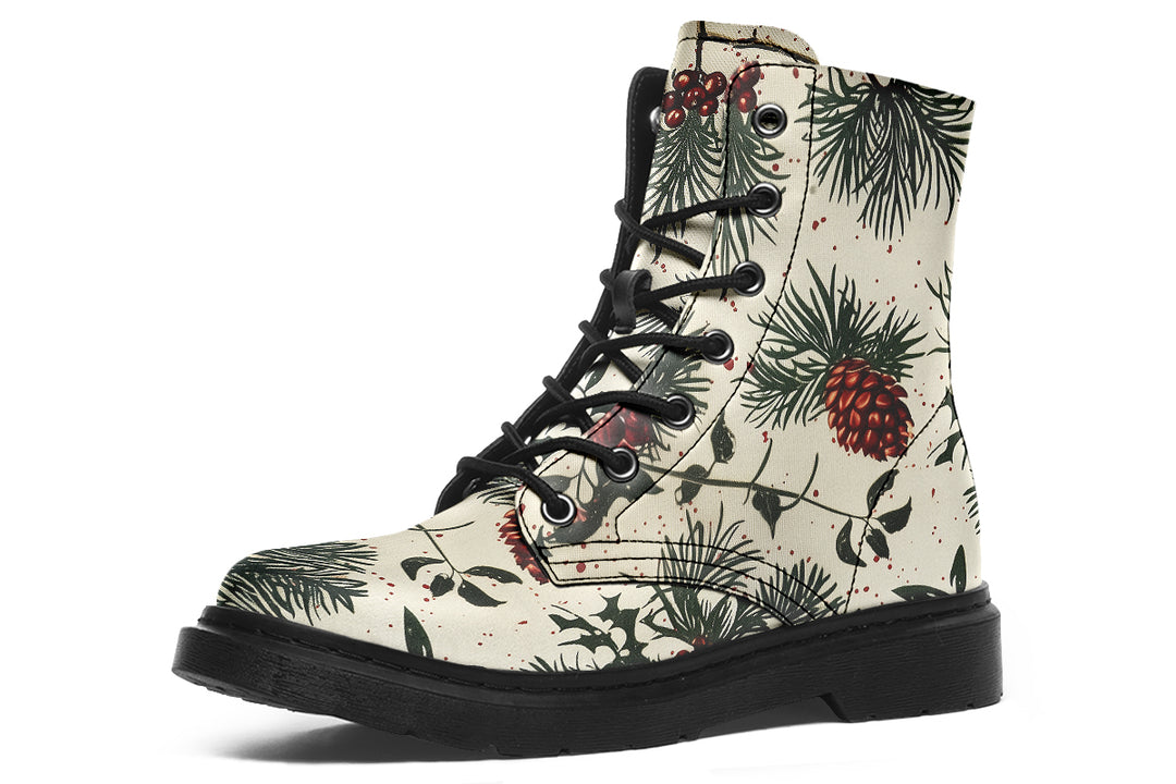 Evergreen Boots - Vegan Leather Doc-Style Boots with Durable Stitched on Soles